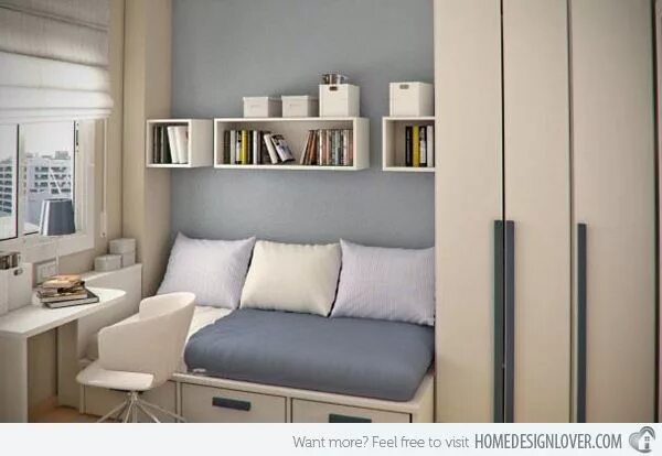 Примеры интерьеров маленьких комнат 15 Small Bedroom Designs Home Design Lover Small bedroom interior, Teen bedroom 