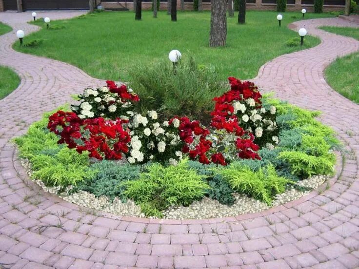 Примеры клумб фото Клумба из многолетних цветов Landscaping around trees, Creative gardening, Garde