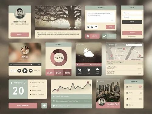 Примеры красивого оформления Free Flat UI Kits for Web & Mobile UI Design Graphic Design Junction Mobile desi