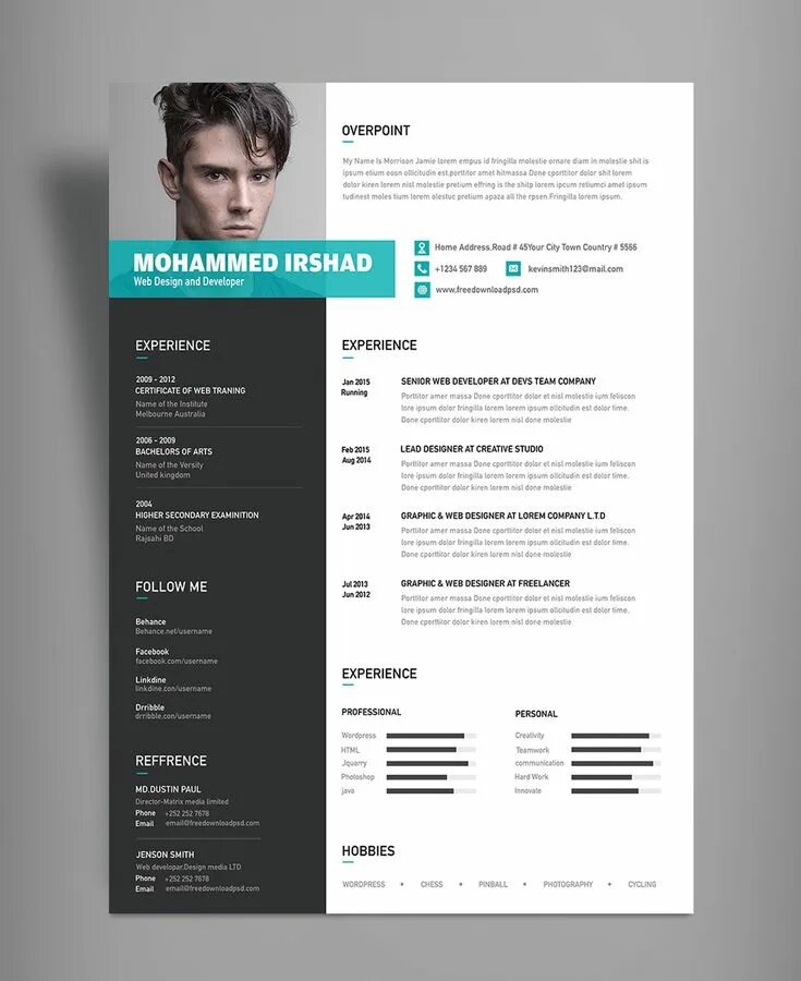 Примеры красивого оформления Related image (With images) Resume design, Modern resume design, Resume template