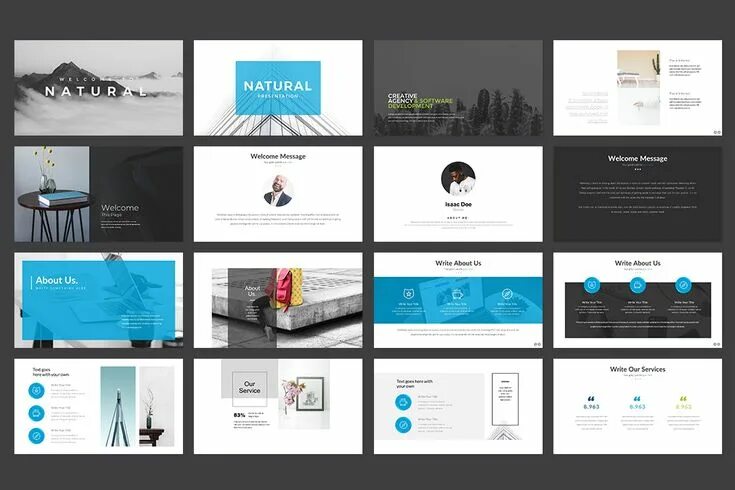 Примеры красивого оформления презентаций Natural Minimal Presentation PowerPoint template Business powerpoint presentatio