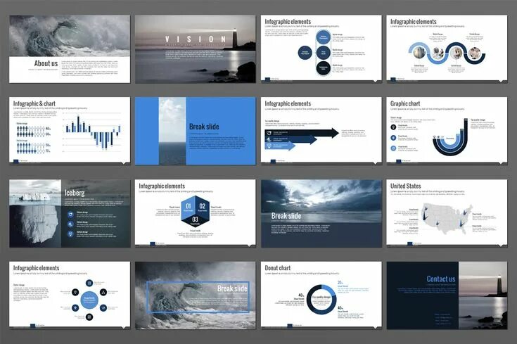 Примеры красивого оформления презентаций Wave Powerpoint presentation design, Presentation templates, Presentation design