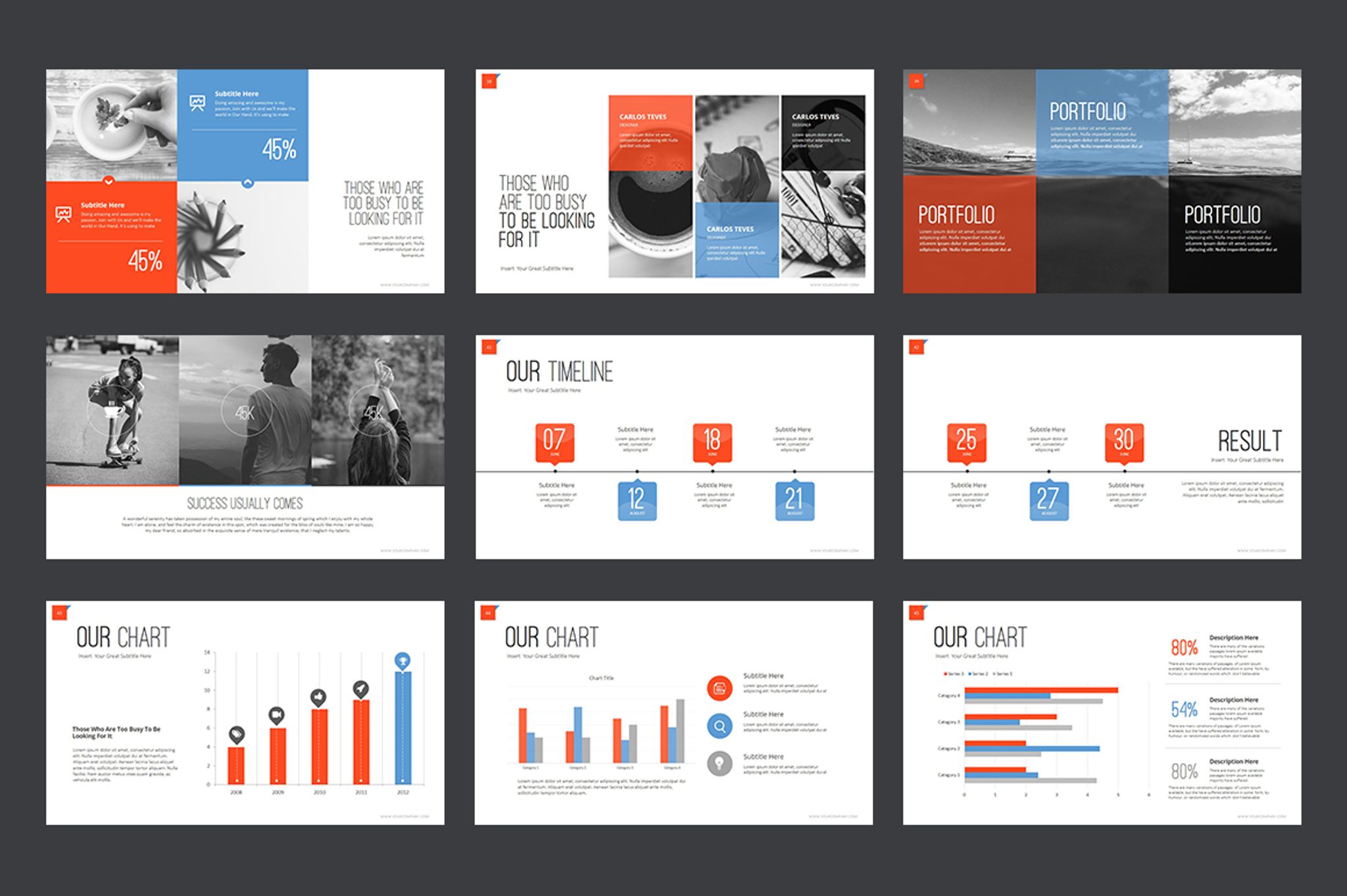 Примеры красивого оформления презентаций Creative Market Presentation Templates