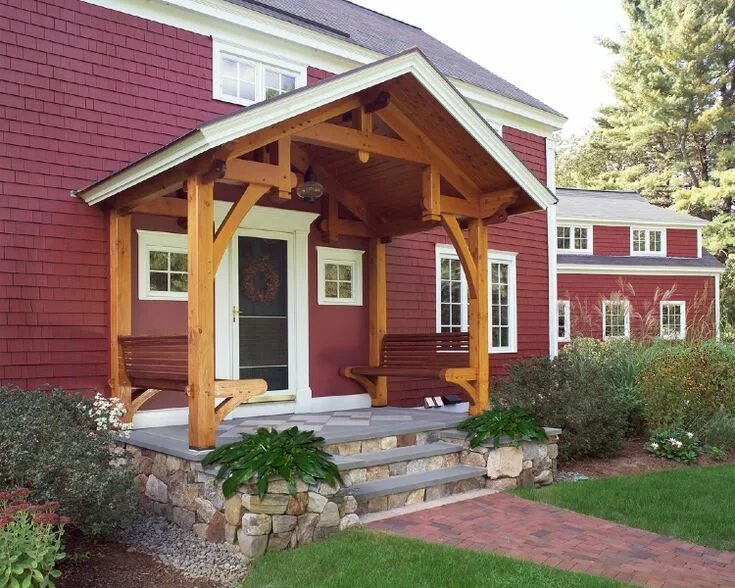 Примеры крыльца для дачного дома Post & Beam Timber Frames