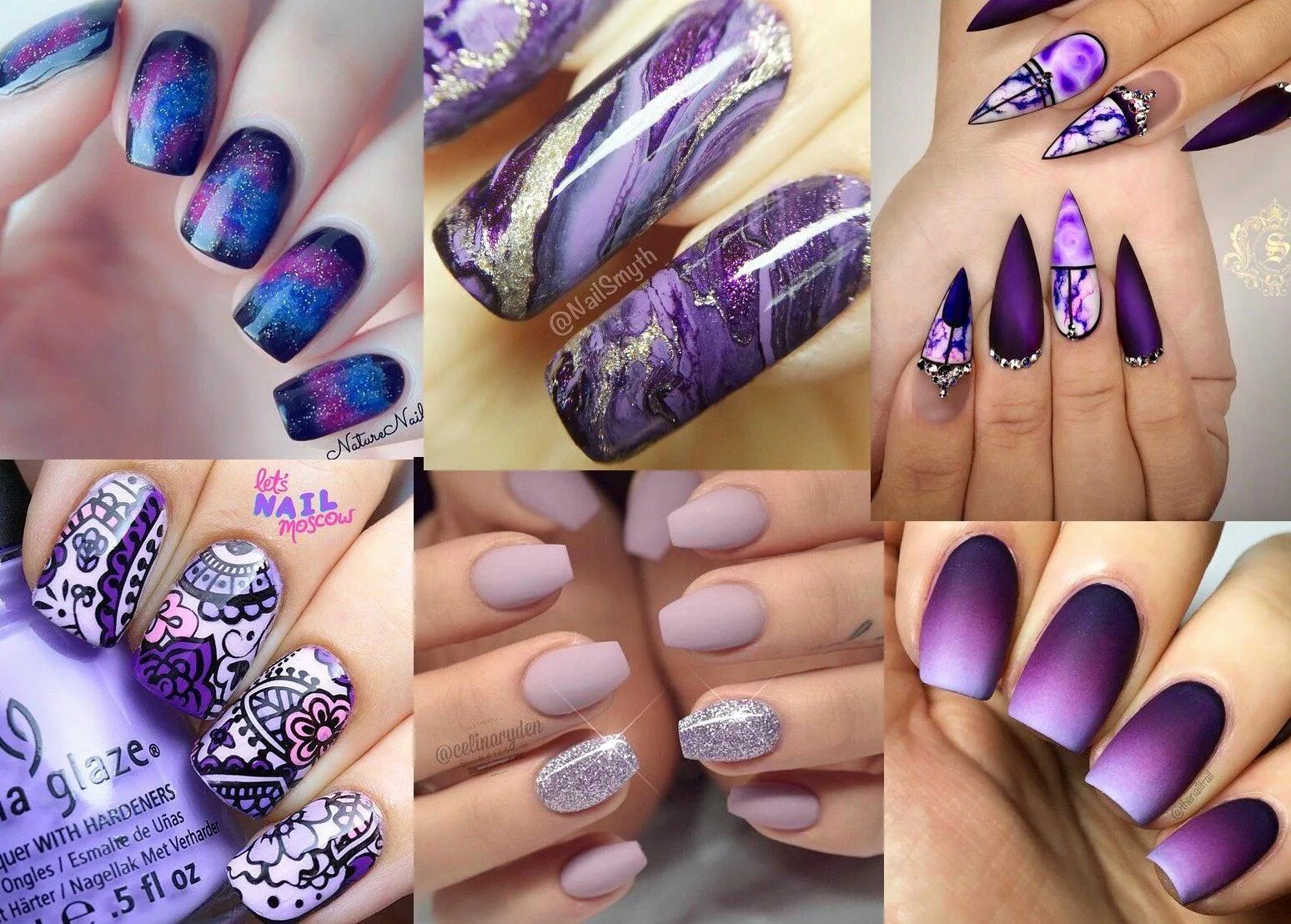 Примеры маникюр дизайн ногтей Purple Nail Polish Designs Luxury Stunning Purple Nail Designs for 2019 Purple n