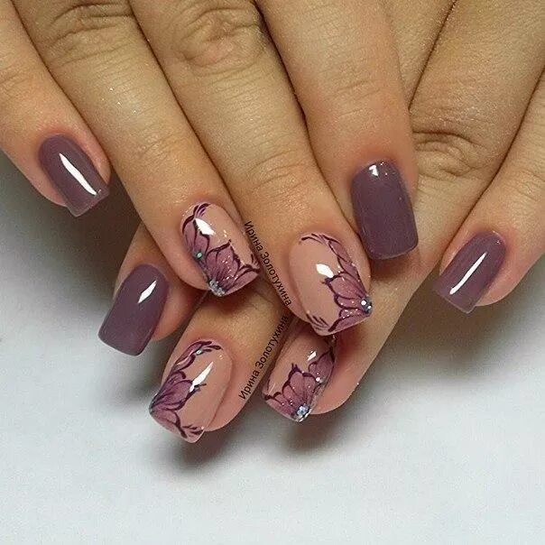 Примеры маникюра гель лаком фото Маникюр с цветами - 51 фотография ВКонтакте Simple gel nails, Gel nails, Stylish