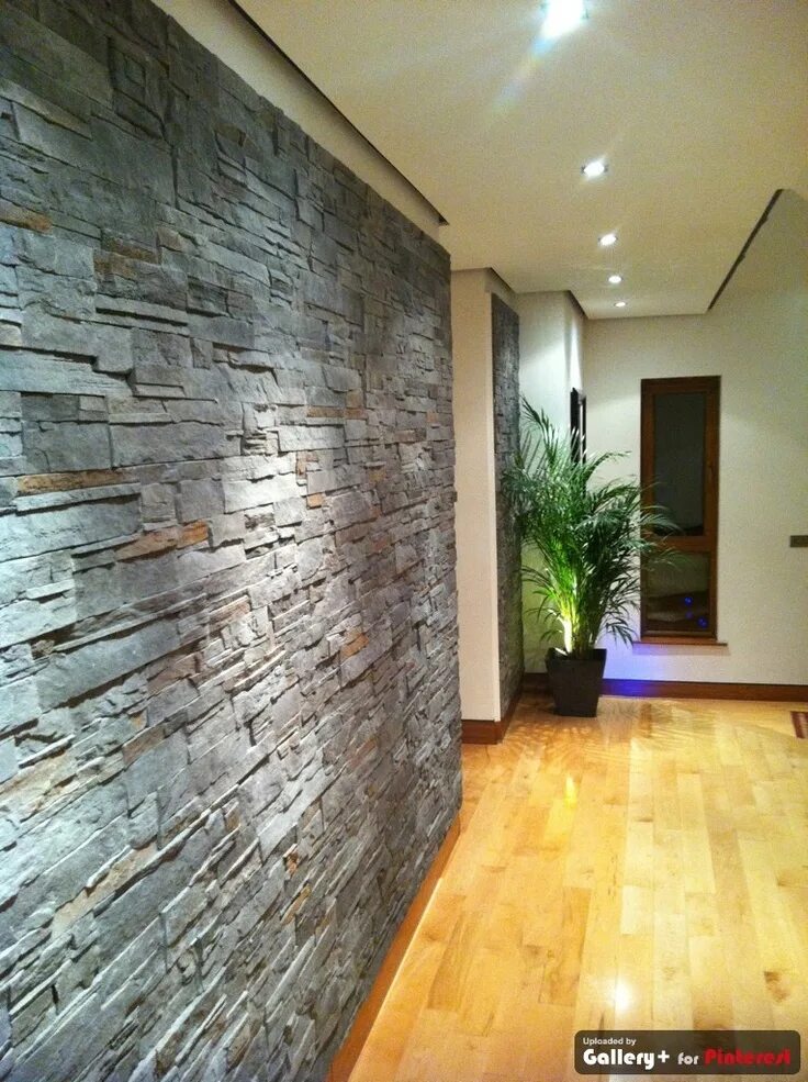 Примеры отделки стен в квартире The beautiful contrast of materials using stone cladding #interior stone# stone 