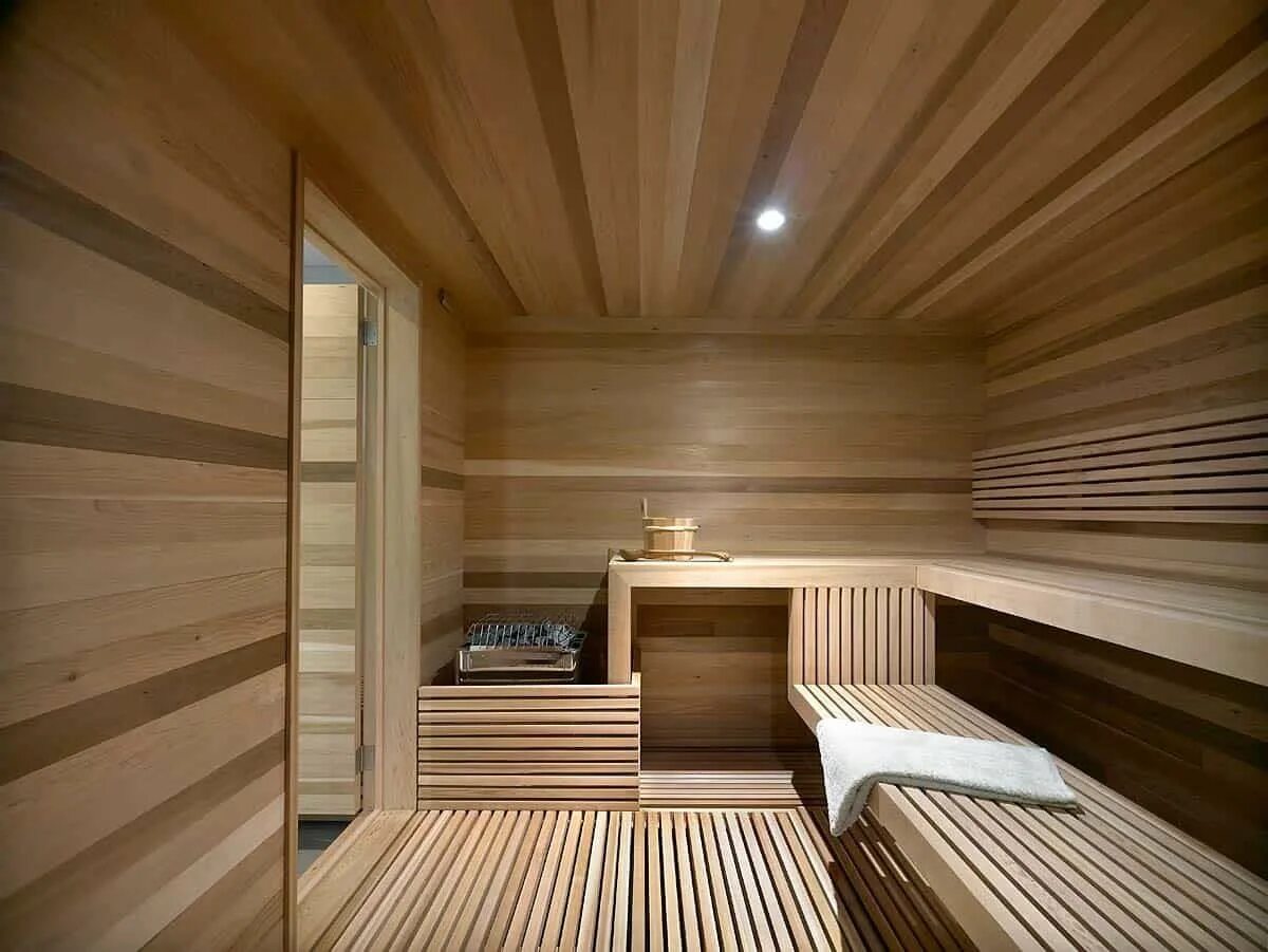 Примеры парилок в бане Contemporary ski chalet in Canada inspired by its environment Sauna design, Spa 