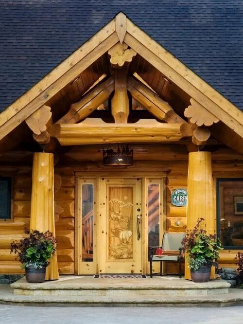 Примеры перекрашивания дома из дерева Log Cabin Style Home Design Ideas, Pictures, Remodel and Decor Rustic house, Hou