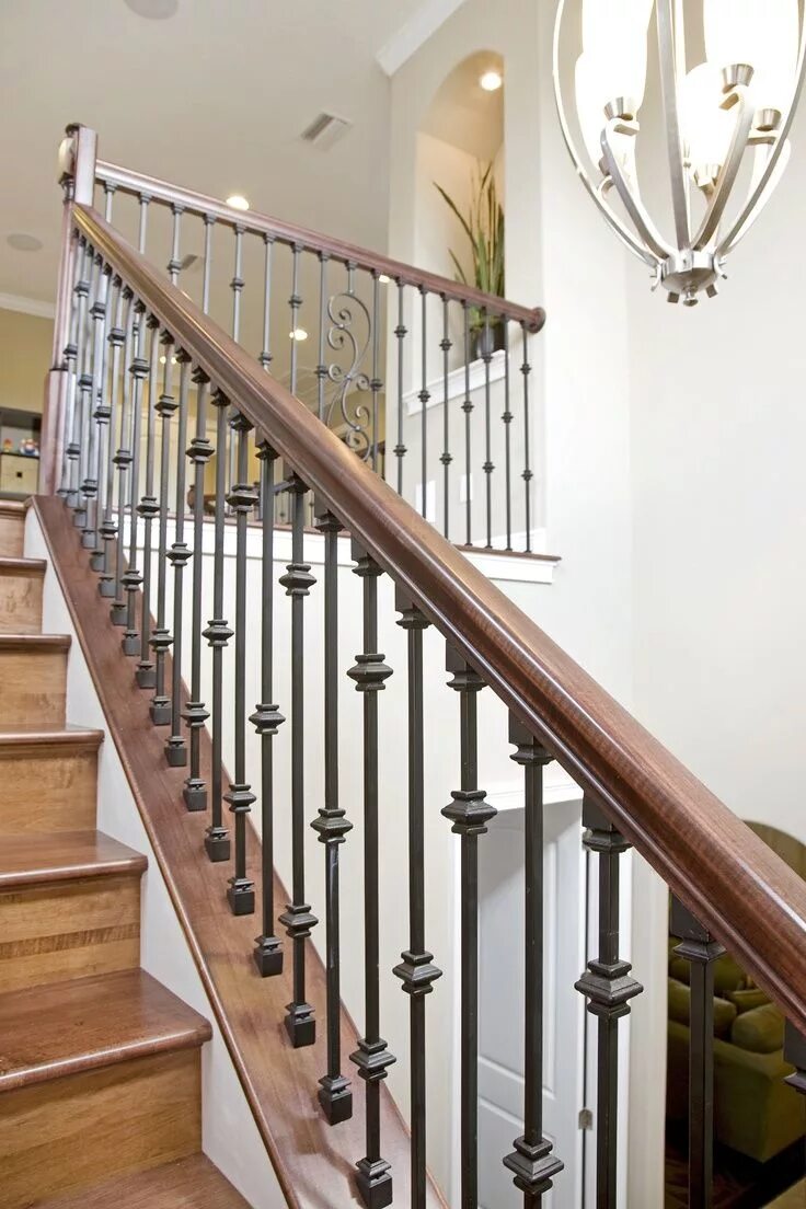 Примеры перил для лестницы в доме Bakerfield Luxury Homes Wrought Iron Stairs Treppe