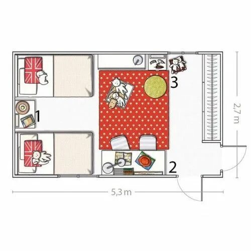 Примеры планировки детских комнат 5 Room Designs For Two Girls And Their Layouts Shelterness in 2024 Small kids ro