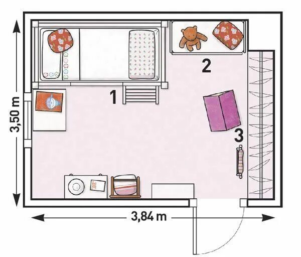 Примеры планировки детской комнаты Resultado de imagen para planos de habitaciones principales Plano de habitacion,