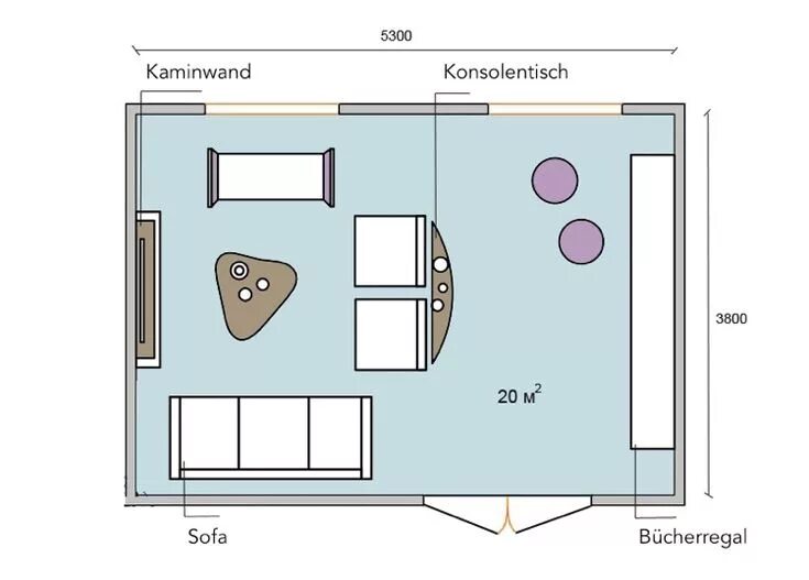 Примеры планировки комнаты 18 кв м 20 qm wohnzimmer einrichten sitzgruppe leseecke