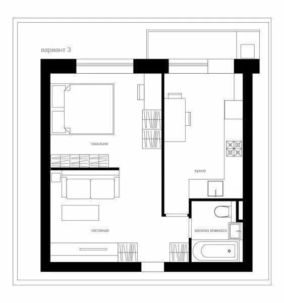 Примеры планировки однокомнатной квартиры Pin on Interier ideas in 2024 Small apartment plans, Small apartment floor plans