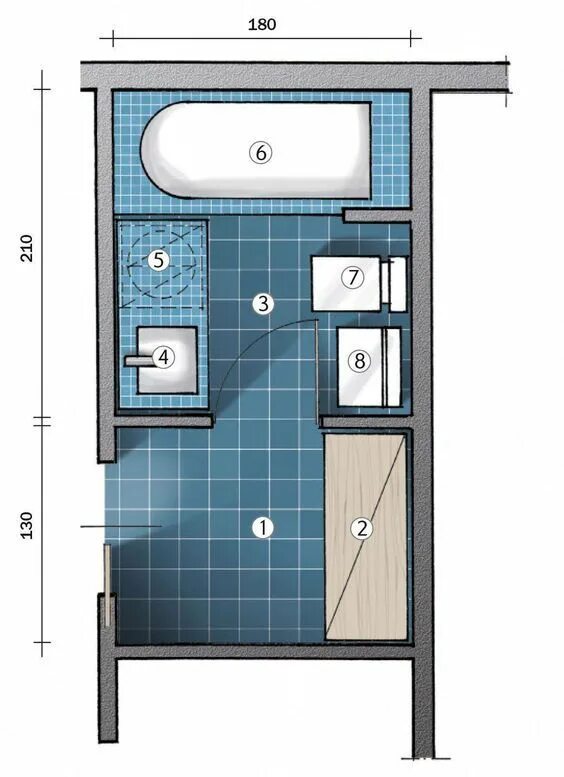 Примеры планировки санузла 3 3м Pin su Санузел Progettazione bagno, Idee bagno piccolo, Arredamento piccolo bagn