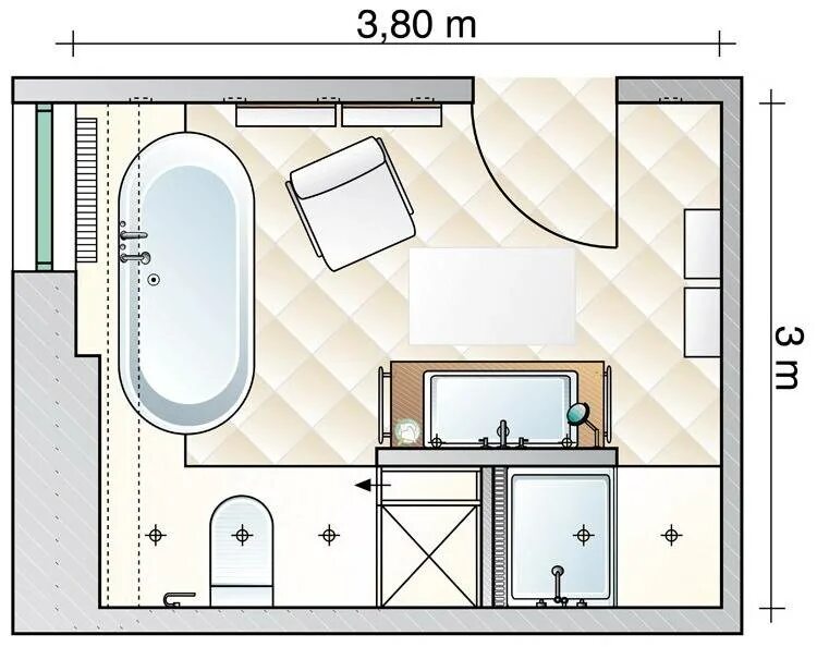 Примеры планировок ванных комнат Правильная планировка ванной комнаты маленького размера - проекты и дизайны