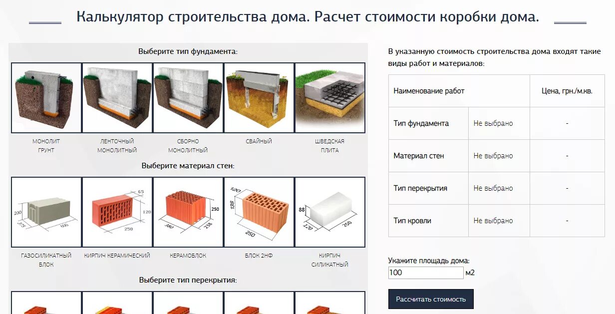 Примеры расчета строительства дома Калькулятор расчета дома