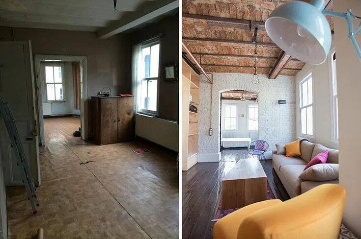 Примеры ремонта старых домов Before & After - An apartment makeover inside an old building Apartment makeover