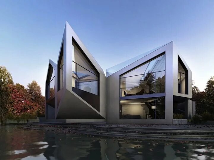 Примеры решения в архитектуре строений часов фото Origami House Shape-Shifts into Eight Configurations Unusual homes, Residential 