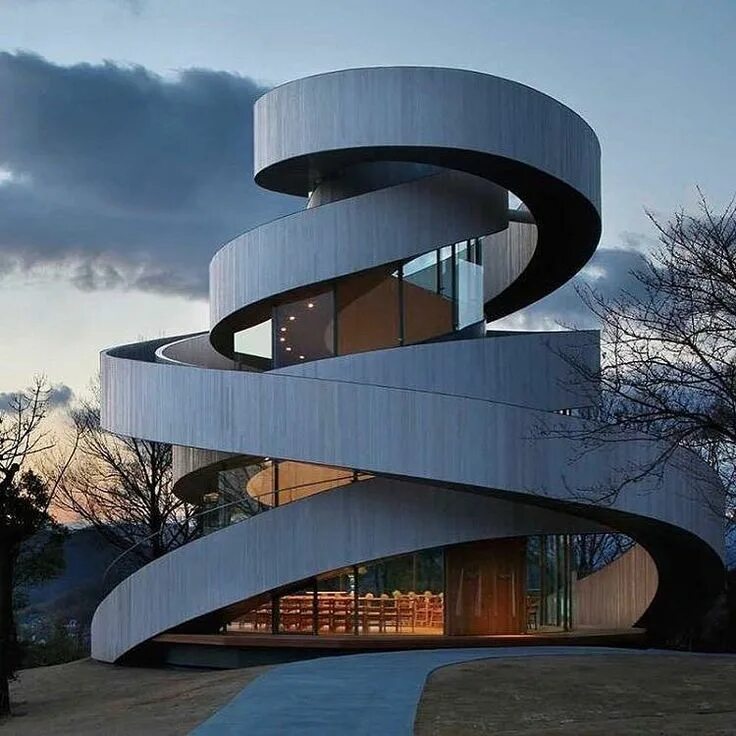 Примеры решения в архитектуре строений часов фото Luxury Properties on Instagram: "Ribbon Chapel by Hiroshi Nakamura & NAP Co. Ltd