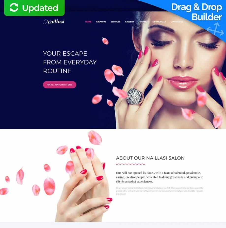 Примеры сайтов маникюра Nail Salon Website Template for Nail Care Services Site - MotoCMS Nail supply, N