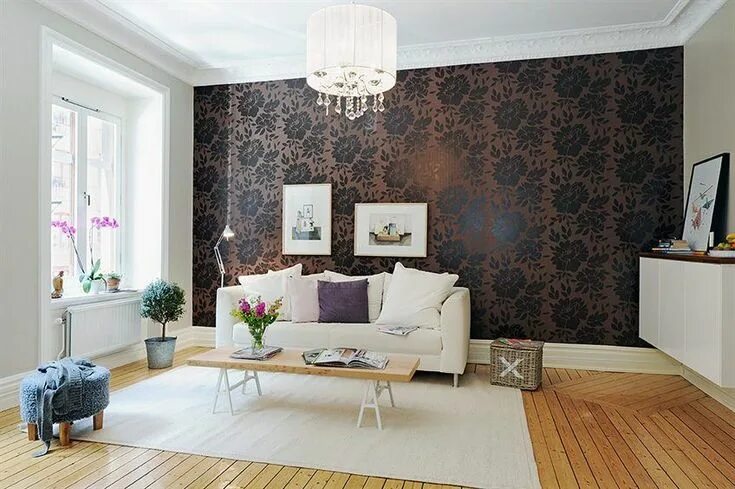 Примеры сочетания обоев в интерьере oboi_v_gostinoy_049 Glamorous living room, Living room images, Timeless living r