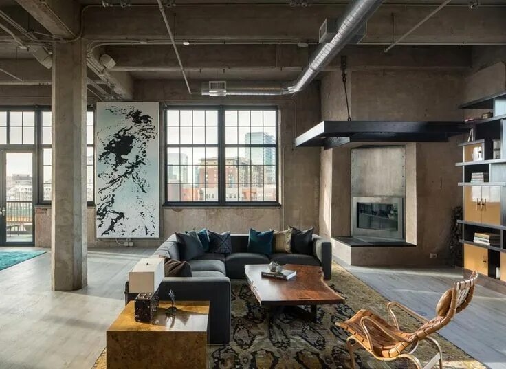 Примеры стиля лофт The Classy Issue: Photo Loft living, Industrial living room design, Industrial i