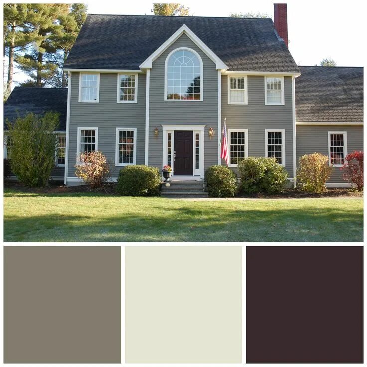 Примеры цвета дома Sherwin Williams Exterior House Paint colors: Main Color: Anonymo. House paint e