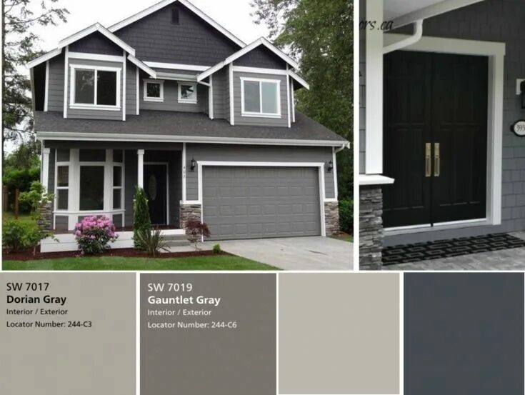 Примеры цвета дома Image result for sealskin sherwin williams Grey exterior house colors, Outside h