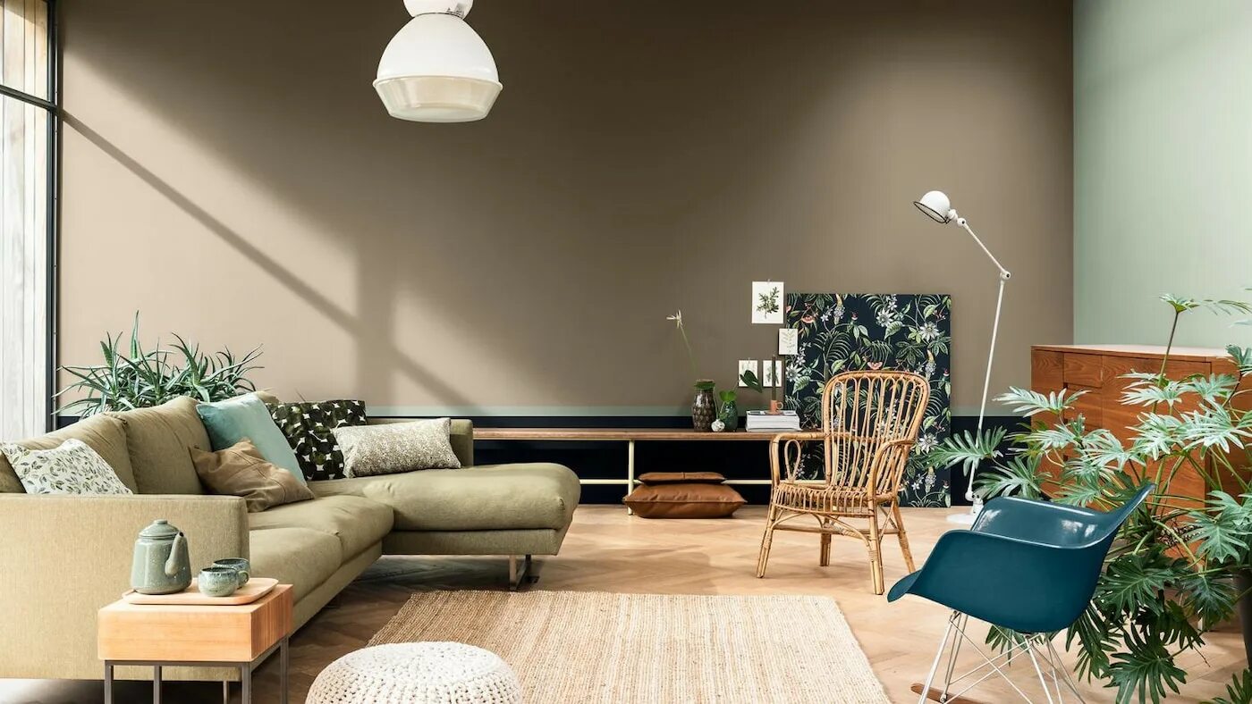 Примеры цвета стен в интерьере How To Combine Brave Ground with Earth Tone Colours Dulux