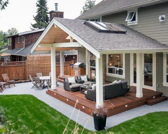 Примеры террасы частных домов Top 40 Best Deck Roof Ideas - Covered Backyard Space Designs Covered patio desig