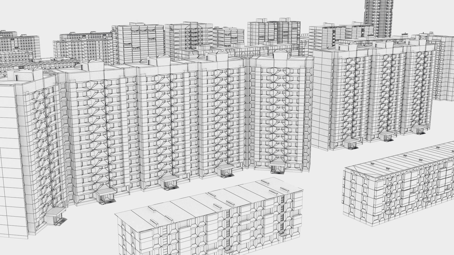 Примеры типовых домов Russian Buildings Pack - 3D Model by citizensnip