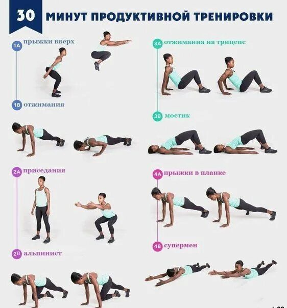 Примеры тренировок дома Workout Будь в форме