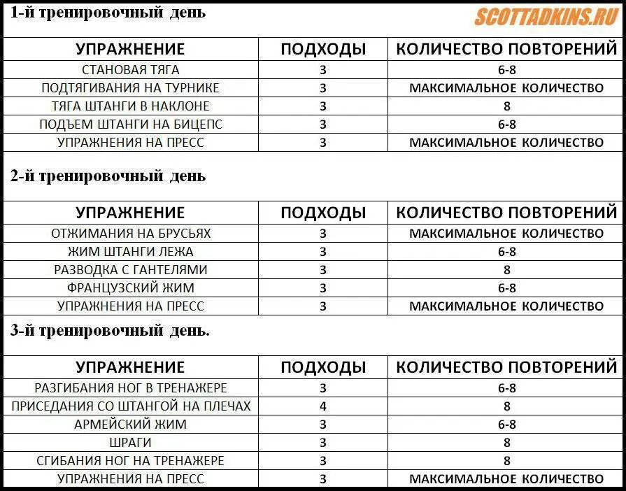 Примеры тренировок дома Программа занятий дома