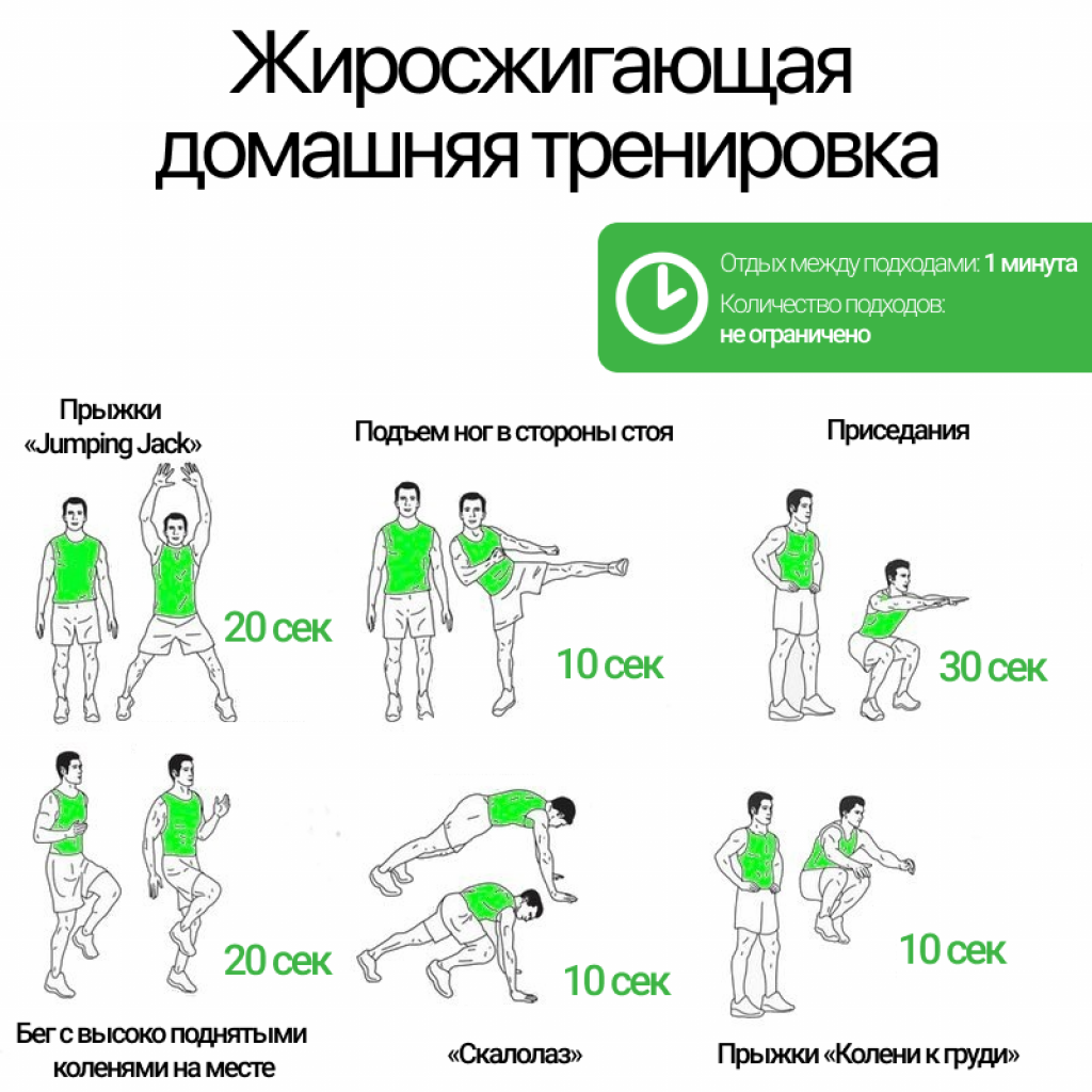 Примеры упражнений дома Японская система тренировок. Метод Табата Живи Здорово: Вкусный Путь к Отдыху Дз