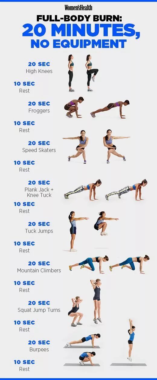 Примеры упражнений дома This 20-Minute Tabata Workout Beats an Hour on the Treadmill 30 minute workout r