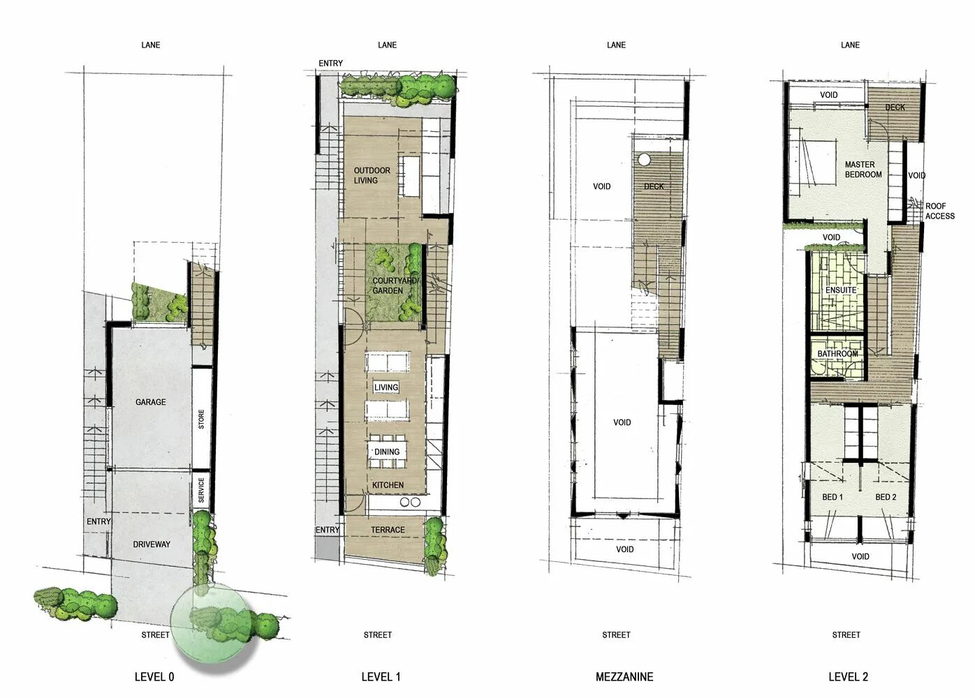 Примеры узких домов Gallery of Queensland Courtyard House / Plazibat & Jemmott Architects - 4 Courty