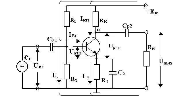 Принципа схема усилителей 2. Усилители на биполярном транзисторе