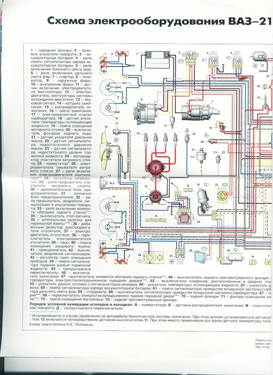 Принципиальная электрическая схема 2106 Электрическая схема ВАЗ 2106