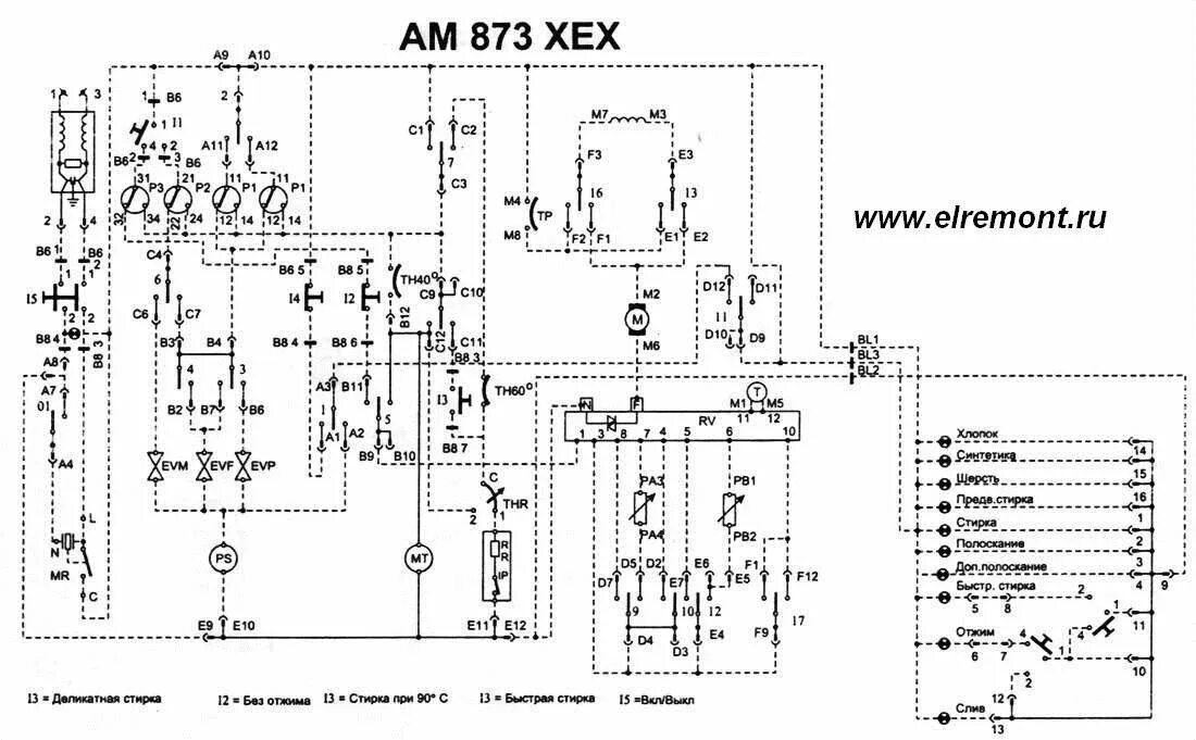 Принципиальная электрическая схема аристон Схемы стиральных машины "Ariston"