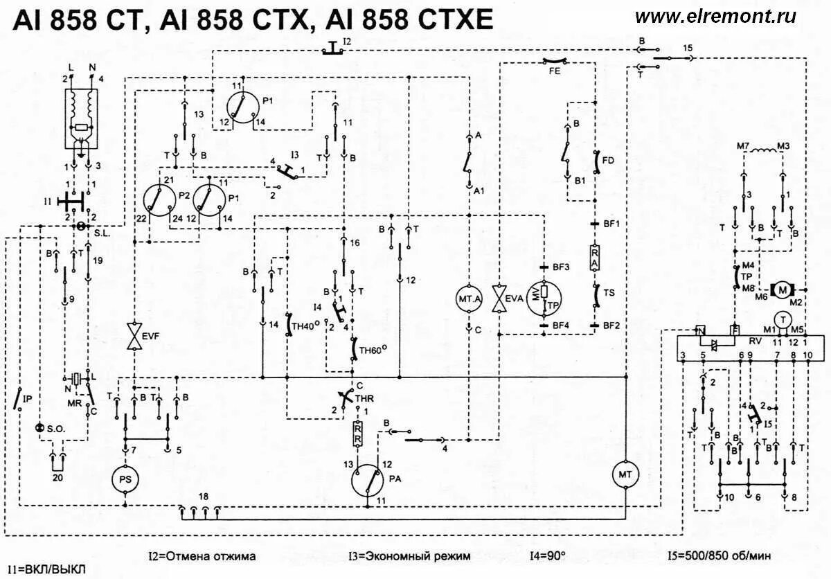 Принципиальная электрическая схема аристон Схемы стиральных машины "Ariston"