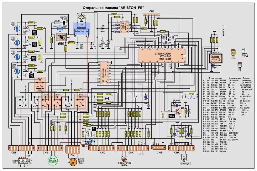 Принципиальная электрическая схема аристон ARISTON FE. Схема принципиальная. - Стиральные машины. - ВСЯКОЕ ,РАЗНОЕ - Andrey