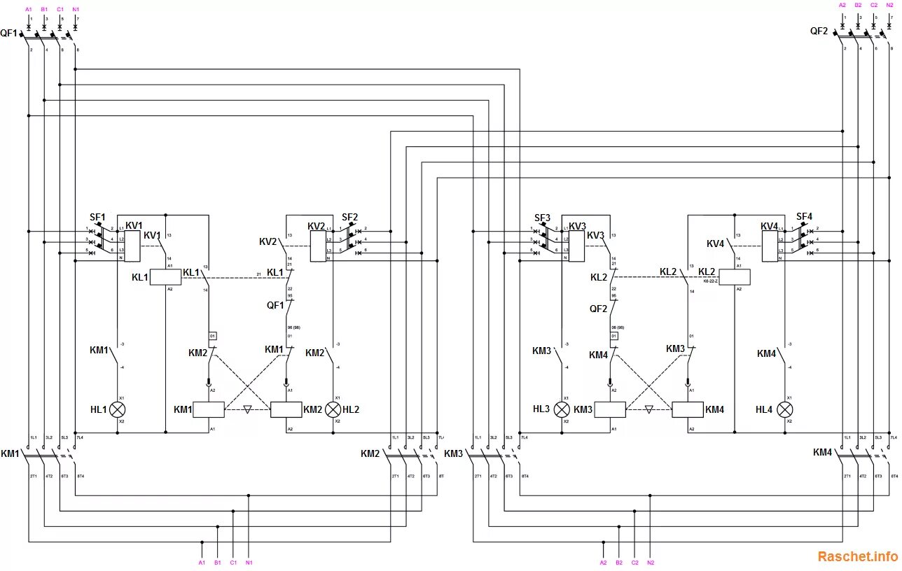 Принципиальная электрическая схема авр Схема АВР "Крест" на контакторах
