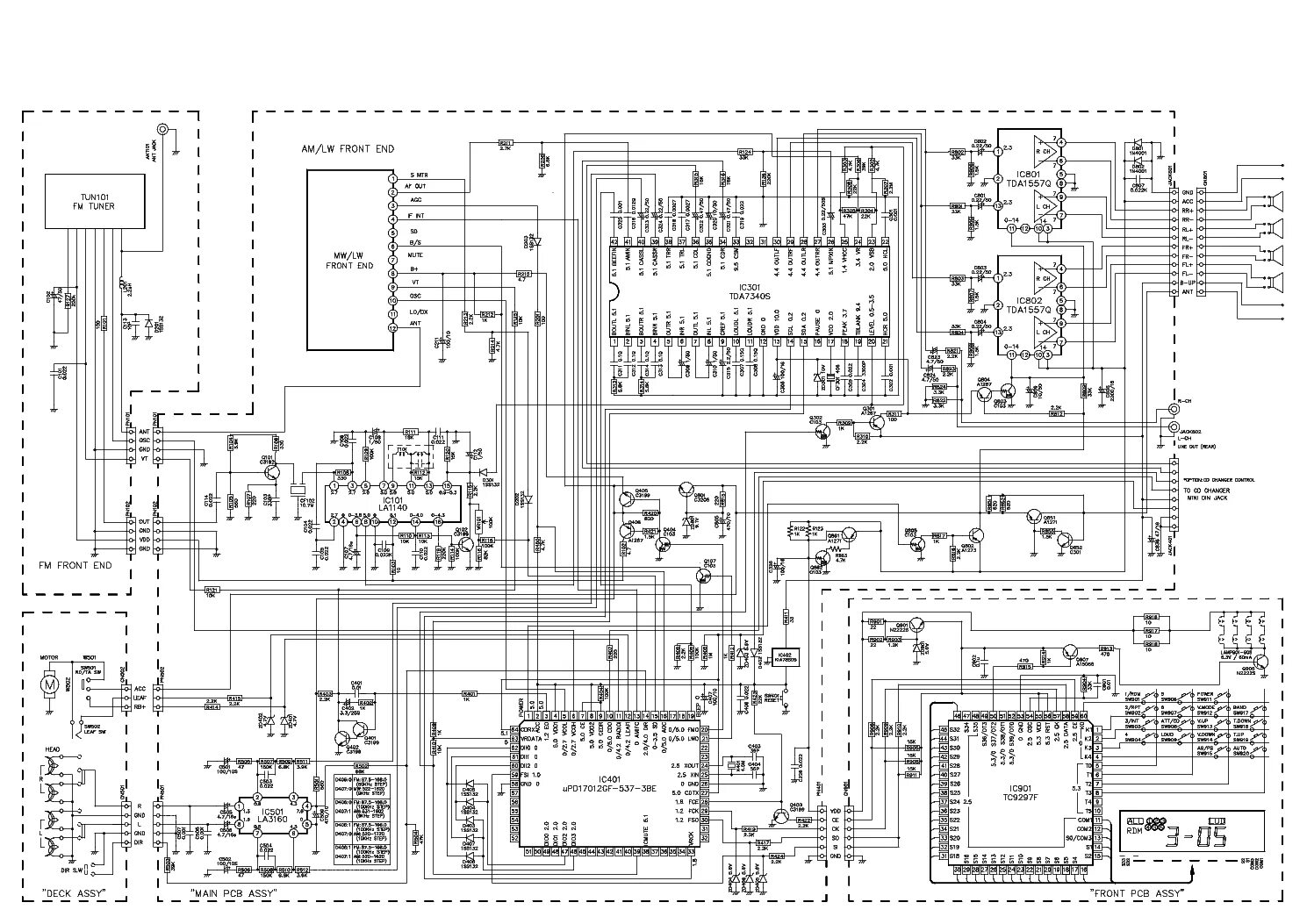 Принципиальная электрическая схема автомагнитолы LG TCC-680 Service Manual download, schematics, eeprom, repair info for electron