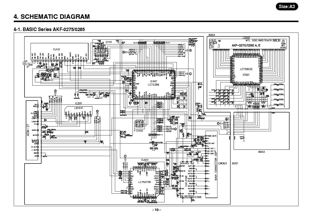 Принципиальная электрическая схема автомагнитолы DAEWOO AKF-8065R AKF-8065E Service Manual download, schematics, eeprom, repair i