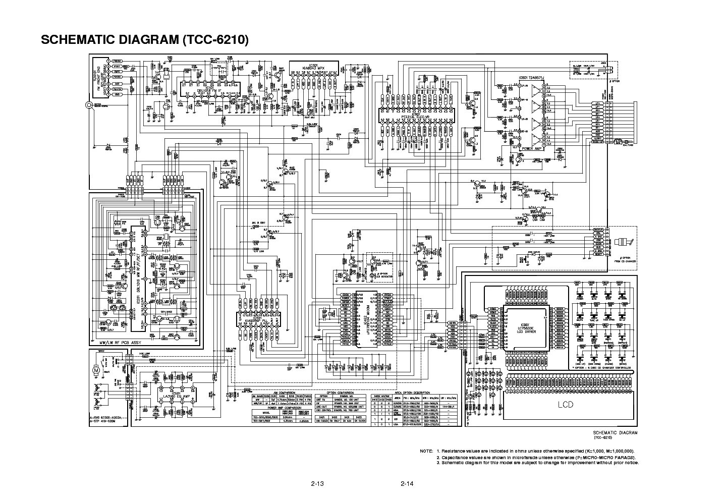 Принципиальная электрическая схема автомагнитолы LG TCC-6210,6220,6230 Service Manual download, schematics, eeprom, repair info f