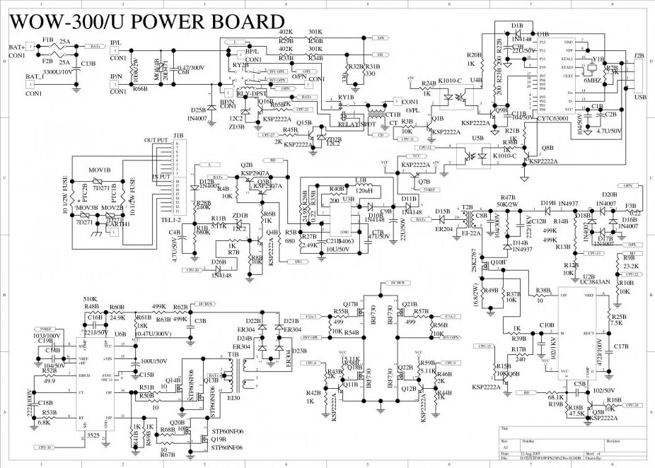 Принципиальная электрическая схема бесперебойника ИБП Powercom WOW300 - Ремонт компьютерного железа - Форум журнала практической э