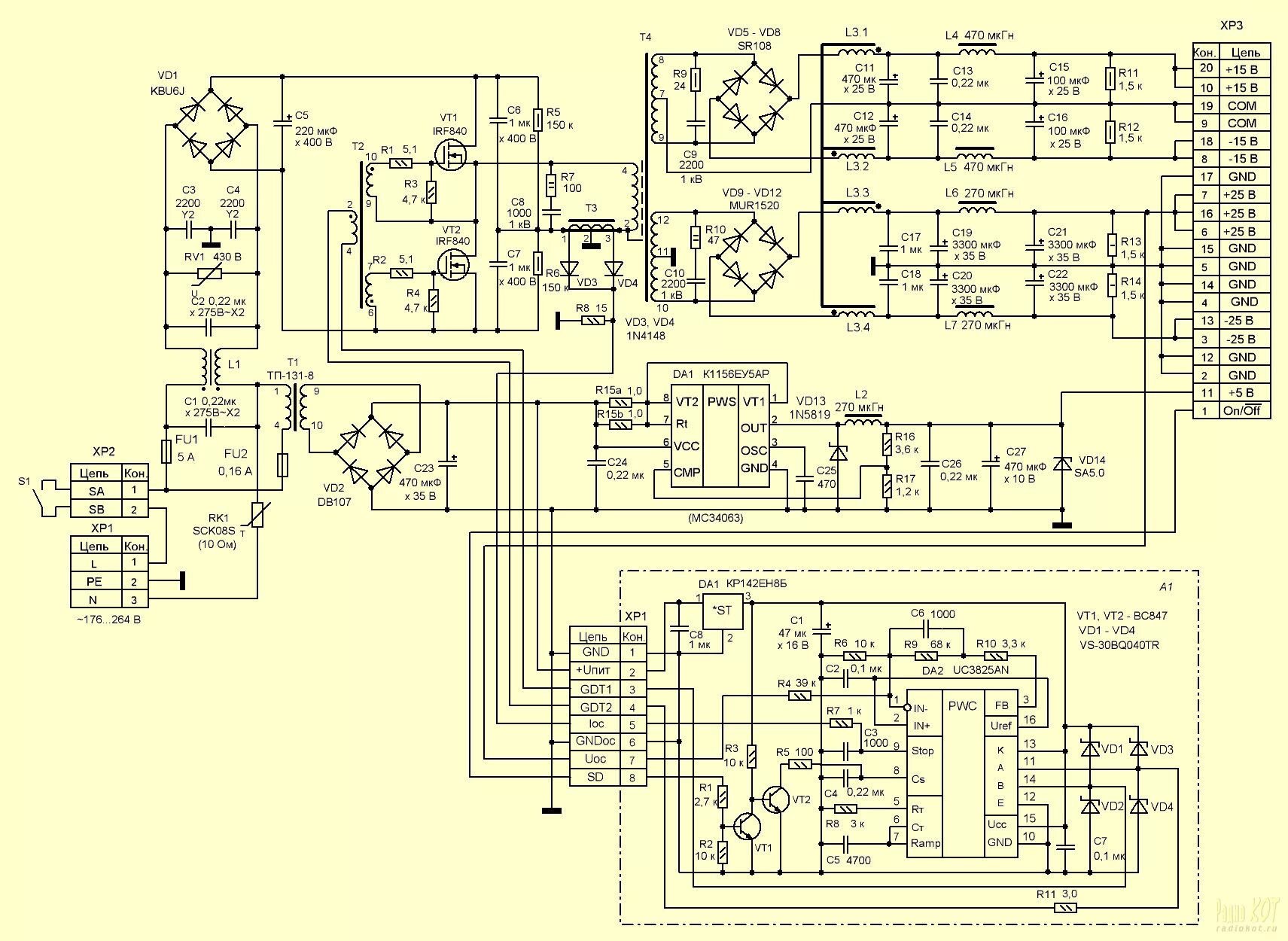 Принципиальная электрическая схема блока питания 6ep1437 3baoo РадиоКот :: Импульсный блок питания мощностью 200 Вт для УМЗЧ