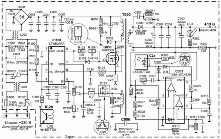 Принципиальная электрическая схема блока питания 6ep1437 3baoo Ремонт источника питания PA-1650-66 (+19 В, 3.42 А) ноутбука ASUS