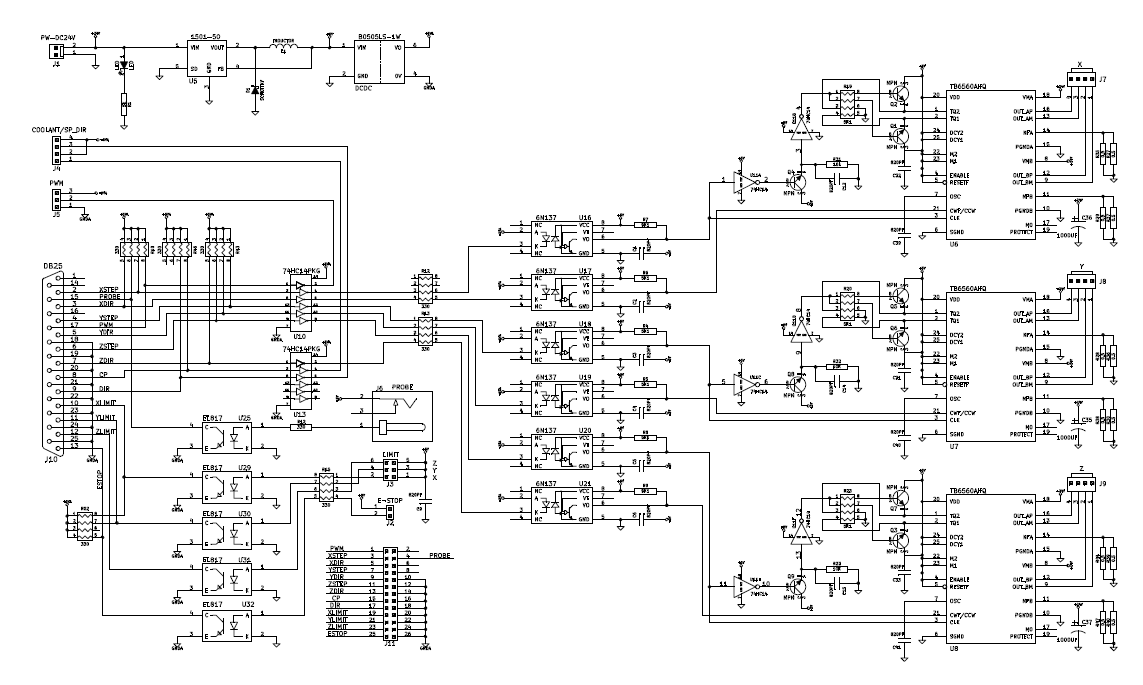 Принципиальная электрическая схема чпу CNC, Hacks, Projects...: CNC Engraver Schematics (YOOCNC-NT65-3X) Фрезерный стан